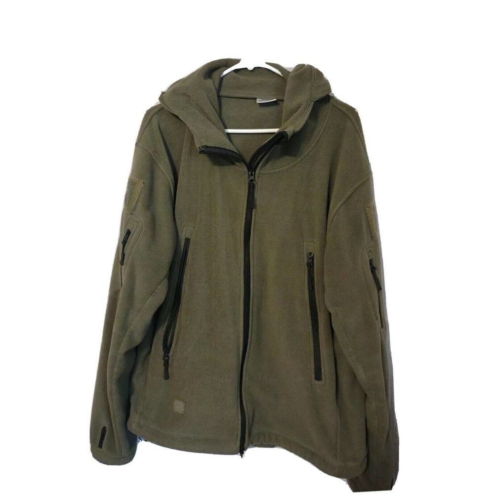 Unbranded Hooded Fleece Jacket Men's Size Extra Large Medium Weight Many Pockets